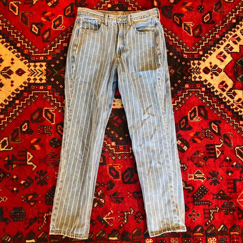American Eagle Striped Mom Jeans